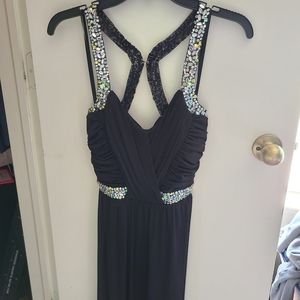 Sleeveless Black Floor Length Prom or Formal Dress